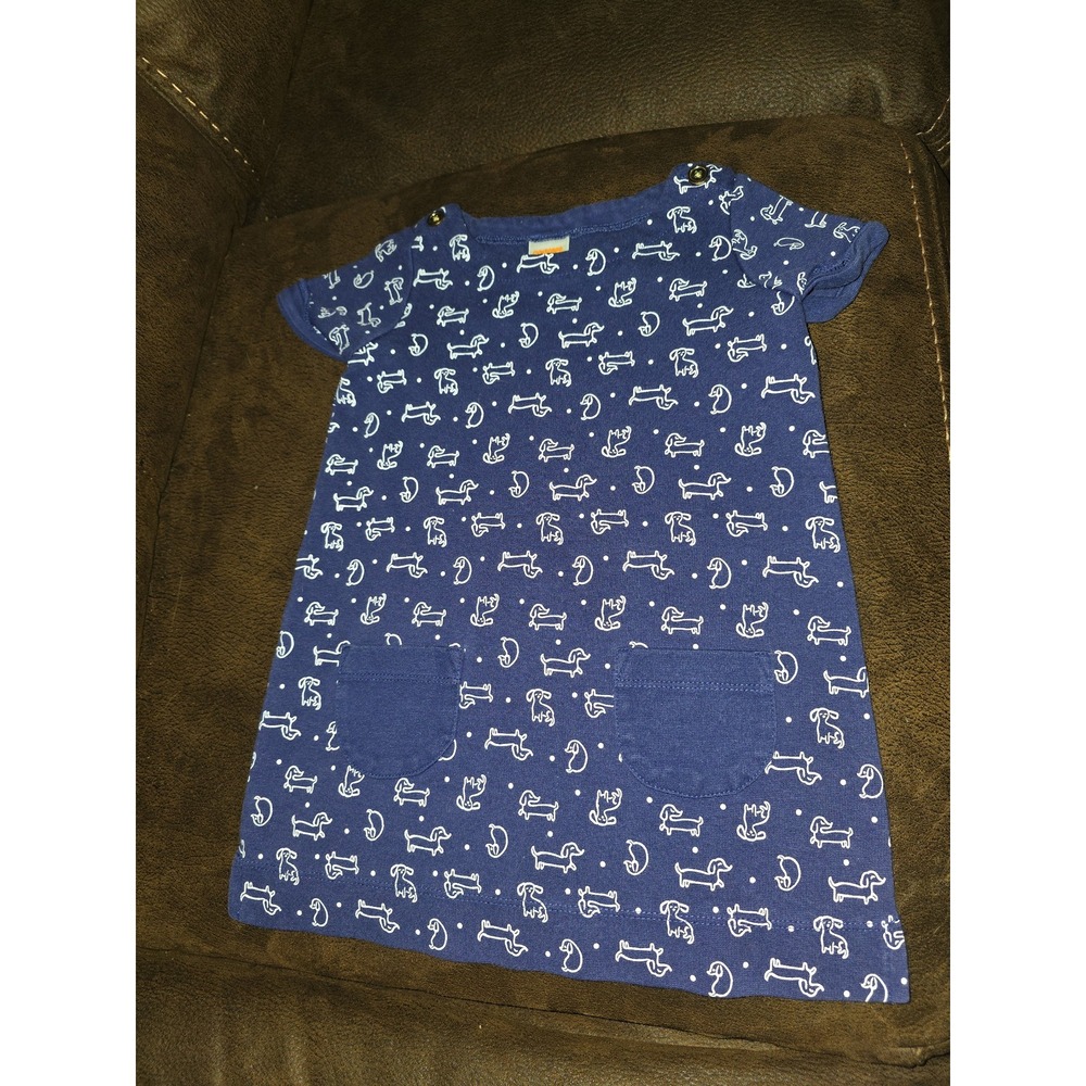 Gymboree mod about orange navy blue dog dress‎ size 2t